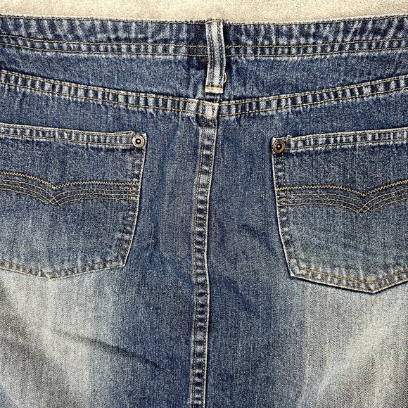 Vintage Denim Mini Skirt Lace Front Womens M Y2K Grunge - Picture 3 of 8